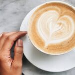 coffee with a heart shape in the foam