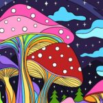 cartoon of mushrooms