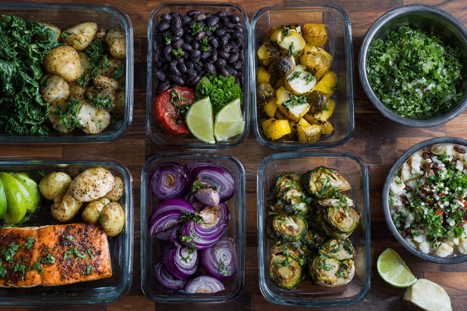 Anti-inflammatory diet meals including potatoes, kale, and squash