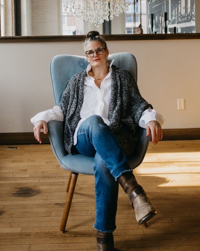 Sara Larson sitting in a chair