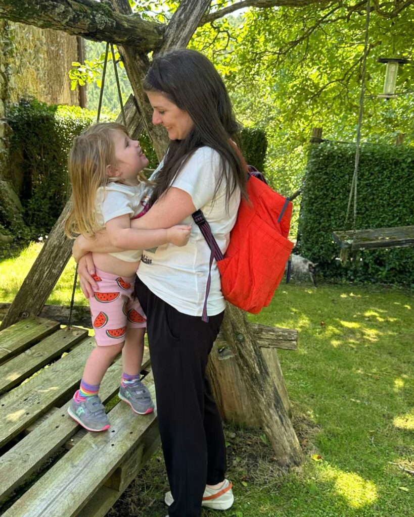 Bonnie Lerner with her young daughter