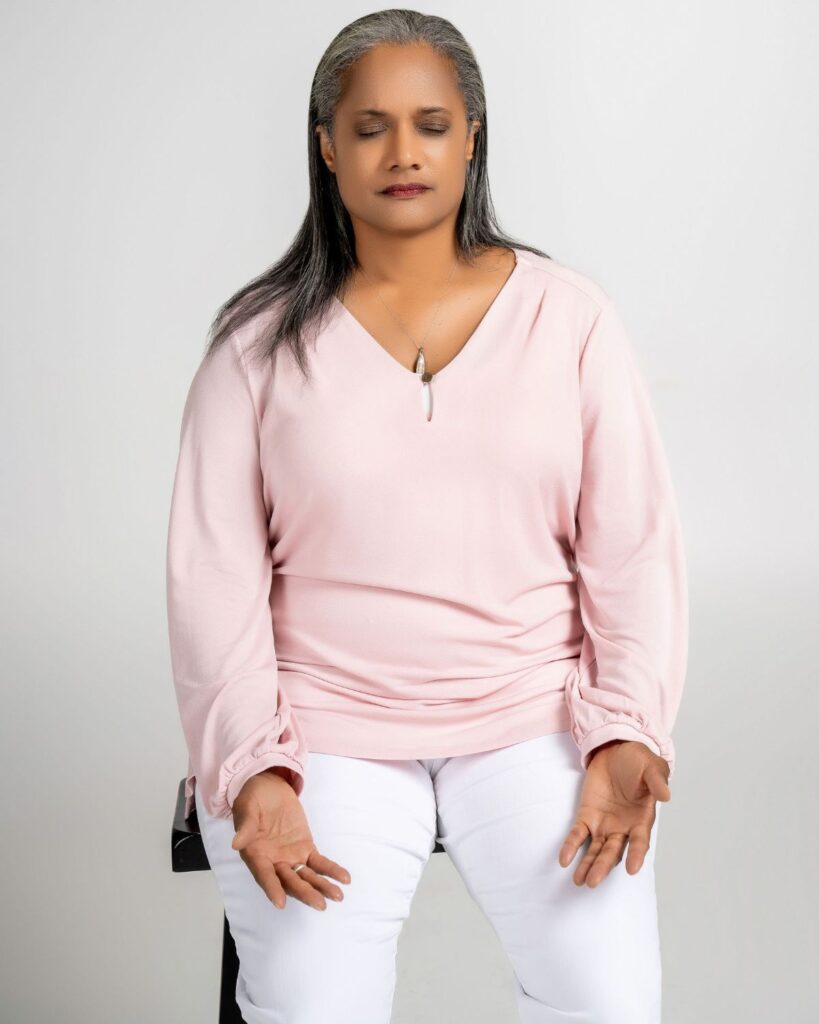 Stephanie Lewis meditating