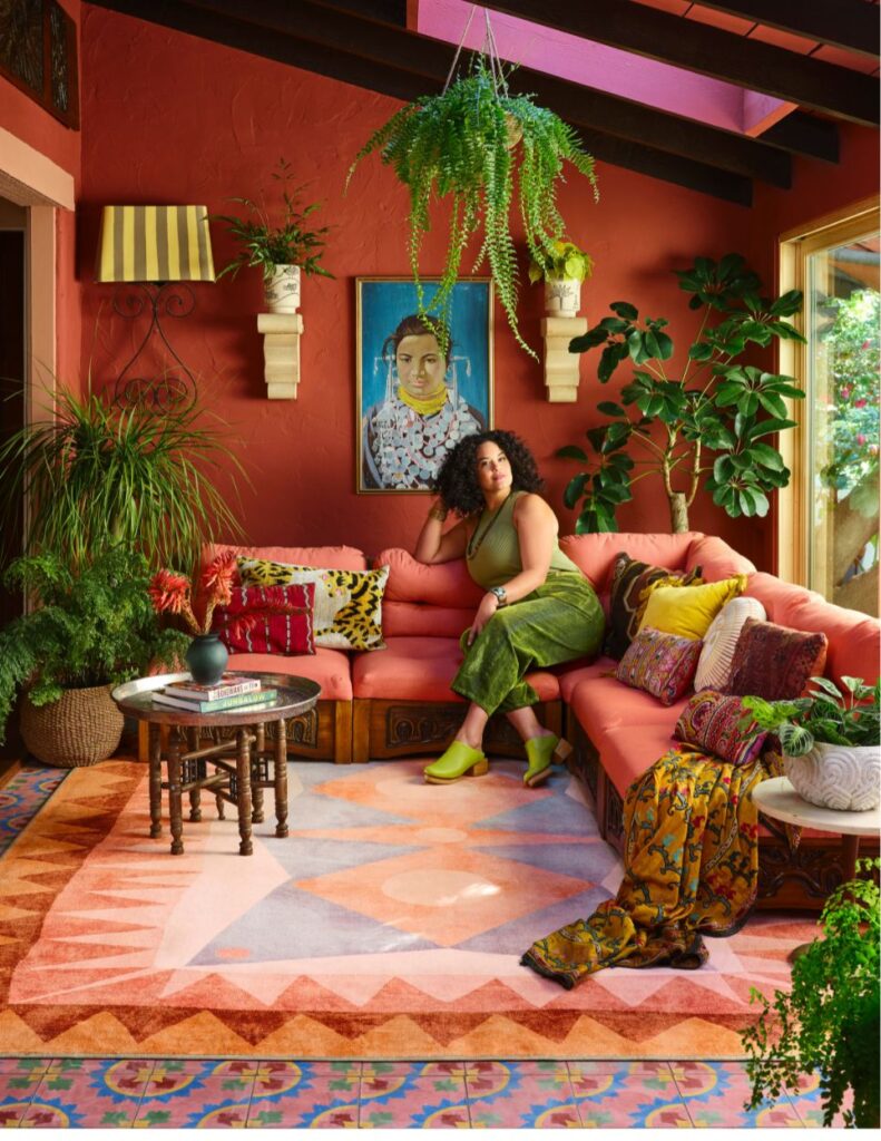 Justina Blakeney at home. Rug by Justina Blakeney for Ruggable.
